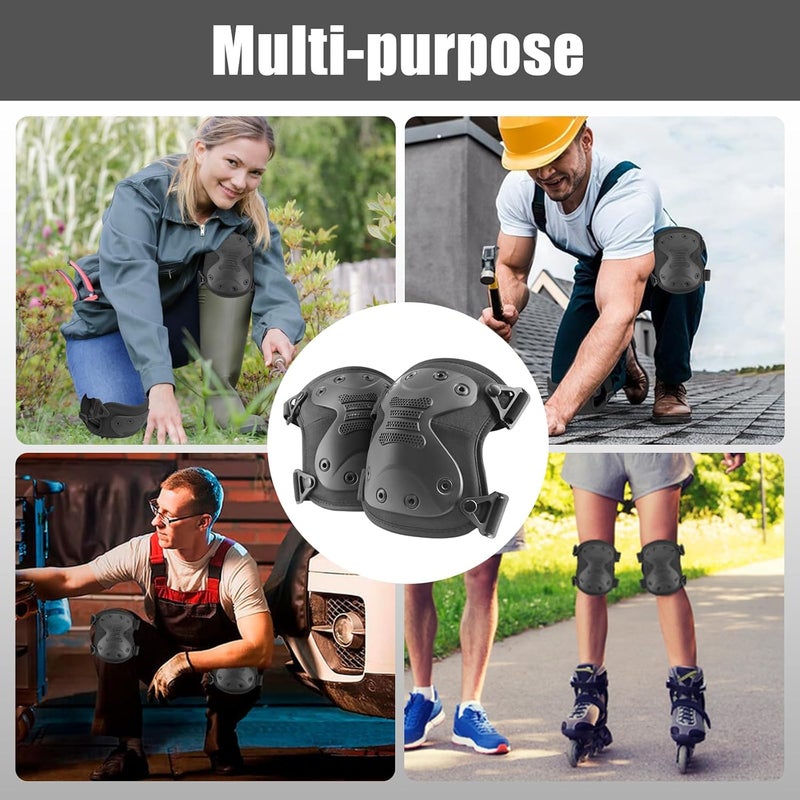 BZTAC Tactical Professional Combat Knee Protective Pads Set Advanced Tactical Gear Set for Outdoor CS Paintball Game Cycling Safety Skateboarding Gear Skates Airsoft Hunting Knee Protection Guard Pads - Image 3